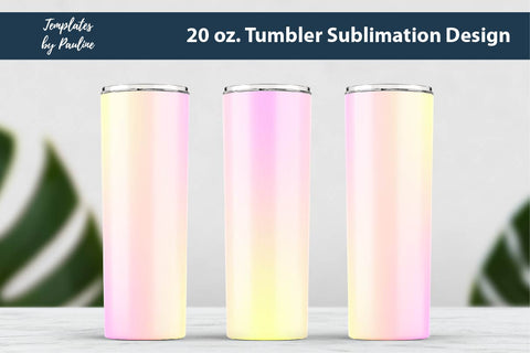 Candy Yellow Pink Ombre Seamless 20 oz Skinny Tumbler Sublimation Wrap PNG Sublimation Templates by Pauline 