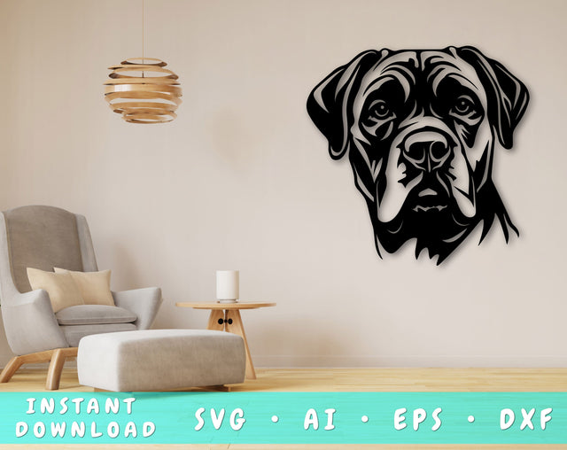 Cane Corso Laser SVG Cut File, Cane Corso Glowforge File, Cane Corso DXF, Cane Corso Wall Art SVG SVG HappyDesignStudio 