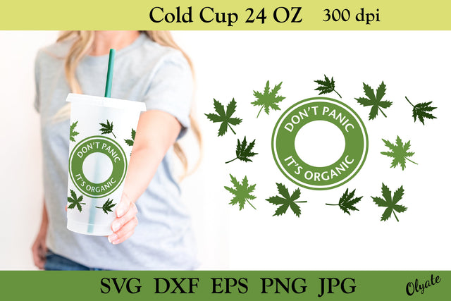 Cannabis 24 OZ Cold Cup Template. Full Wrap 24 OZ SVG SVG Olga Terlyanskaya 