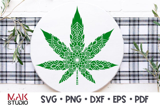 Cannabis leaf mandala svg, Cannabis leaf mandala dxf, Cannabis mandala cut file, Cannabis svg, Marijuana svg SVG MAKStudion 