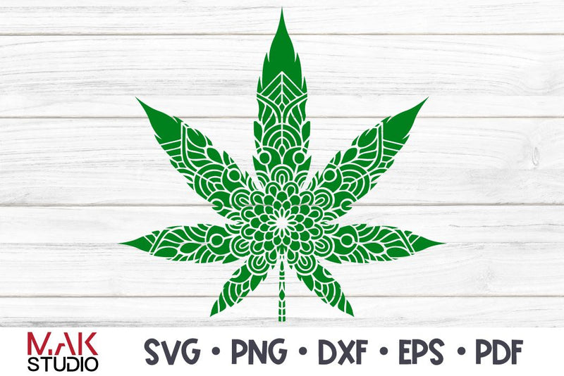 Cannabis leaf mandala svg, Cannabis leaf mandala dxf, Cannabis mandala