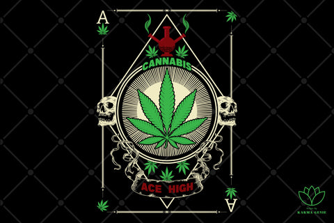 Cannabis Leaf - Playing Card - Weed Svg Png Graphic Design SVG Karma Genie Graphics 
