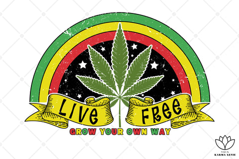 Cannabis Leaf Svg Png - Weed Graphic Design Sublimation SVG Karma Genie Graphics 