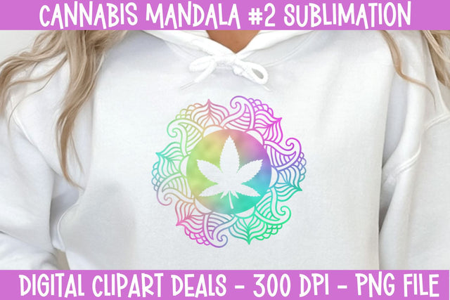 Cannabis Mandala #2 Sublimation Design Sublimation Digital Clipart Deals 