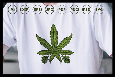 Cannabis marijuana leaf design illustration SVG Leamsign Studio 