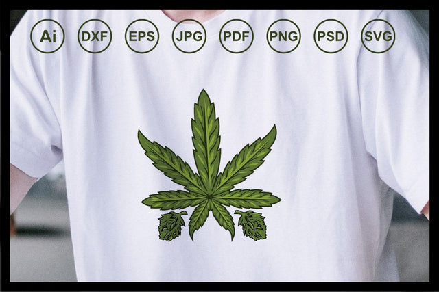 Cannabis marijuana leaf design illustration SVG Leamsign Studio 