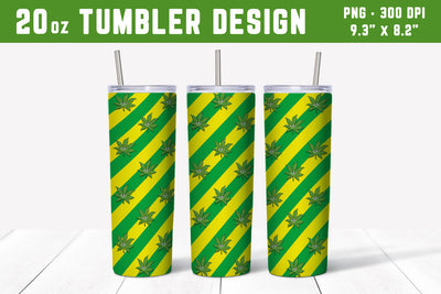 Cannabis Tumbler Wrap for 20oz Tumbler Sublimation Hippo Creations 