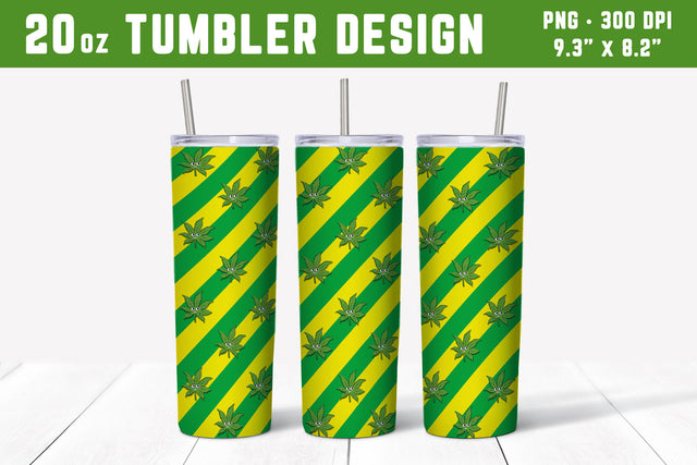 Cannabis Tumbler Wrap for 20oz Tumbler Sublimation Hippo Creations 