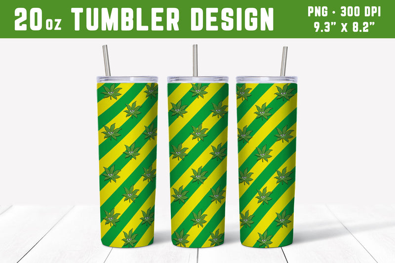 Cannabis Tumbler Wrap for 20oz Tumbler Sublimation Hippo Creations 