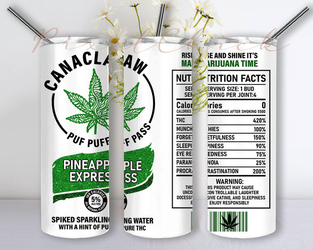 CannaClaw Puffpuffpass Glitter Tumbler PNG CannaClaw 20oz Skinny Tumbler Sublimation Designs Tumbler for Straight/Tapered PNG File Digital Download Sublimation PixelChick 