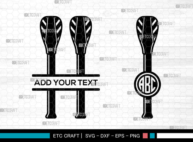 Canoe Paddle Monogram SVG, Circle Monogram Svg, Crossed Paddles Svg, Kayak Paddles Svg, Boat Oars Svg, Crossed Paddles Monogram Svg, Canoe Paddle SVG ETC Craft 