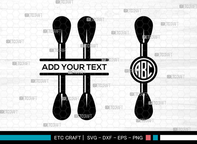 Canoe Paddle Monogram SVG, Circle Monogram Svg, Crossed Paddles Svg, Kayak Paddles Svg, Boat Oars Svg, Crossed Paddles Monogram Svg, Canoe Paddle SVG ETC Craft 