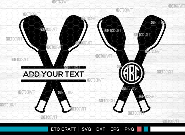 Canoe Paddle Monogram SVG, Circle Monogram Svg, Crossed Paddles Svg, Kayak Paddles Svg, Boat Oars Svg, Crossed Paddles Monogram Svg, Canoe Paddle SVG ETC Craft 
