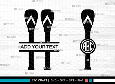 Canoe Paddle Monogram SVG, Circle Monogram Svg, Crossed Paddles Svg, Kayak Paddles Svg, Boat Oars Svg, Crossed Paddles Monogram Svg, Canoe Paddle SVG ETC Craft 