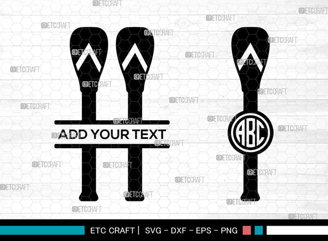 Canoe Paddle Monogram SVG, Circle Monogram Svg, Crossed Paddles Svg, Kayak Paddles Svg, Boat Oars Svg, Crossed Paddles Monogram Svg, Canoe Paddle SVG ETC Craft 