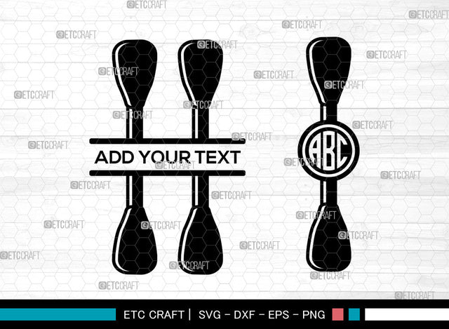 Canoe Paddle Monogram SVG, Circle Monogram Svg, Crossed Paddles Svg, Kayak Paddles Svg, Boat Oars Svg, Crossed Paddles Monogram Svg, Canoe Paddle SVG ETC Craft 