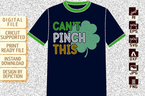 Can't Pinch This T-Shirt, Shamrock Shirt, St. Patrick's Day Shirt, Saint Shamrock Shirt, Patrick's Day Shirt Print Template Sketch DESIGN Depiction Studio 