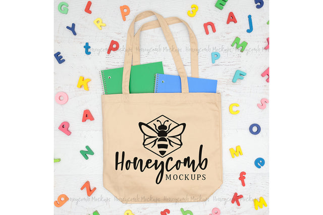 Canvas Tote Bag Mockup, ABC Tote Bag Mockup, EC8000 Oyster Canvas Tote Bag, School Mockup, Teacher Mockup, JEPG Craft Mockup Mock Up Photo Honeycomb Mockups 