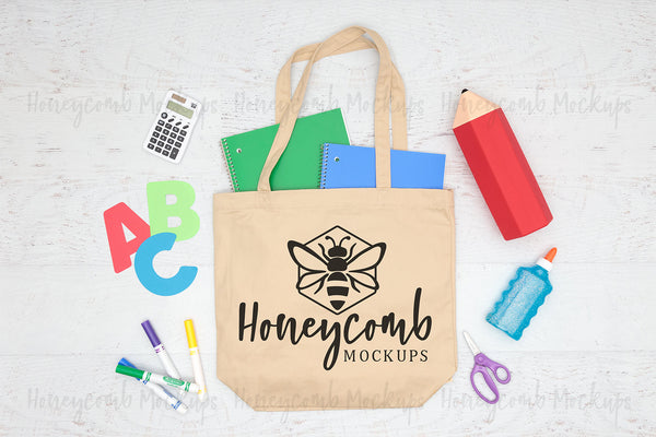 Canvas Tote Bag Mockup, School Teacher Tote Bag Mockup, EC8000