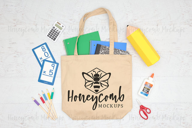 Canvas Tote Bag Mockup, Teacher Tote Bag Mockup, EC8000 Oyster Canvas Tote Bag, Kids School Tote Mockup, JPEG Craft Mockup Mock Up Photo Honeycomb Mockups 