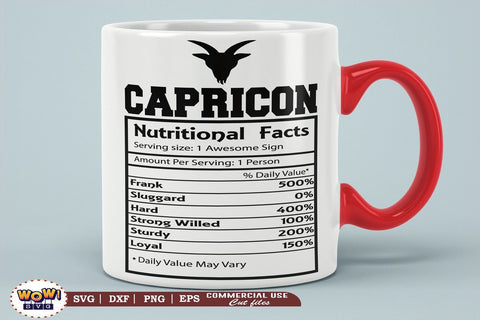 Capricon Nutritional Facts Svg , Zodiac sign svg, Nutrition, Zodiac svg SVG Wowsvgstudio 