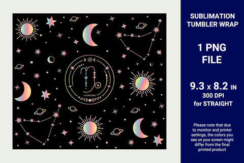 Capricorn sublimation tumbler, Capricorn zodiac sign sublimation Sublimation KMarinaDesign 