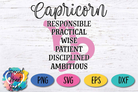 Capricorn Zodiac Sign SVG Special Heart Studio 