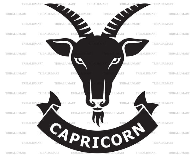 Capricorn zodiac sign SVG TribaliumArtSF 