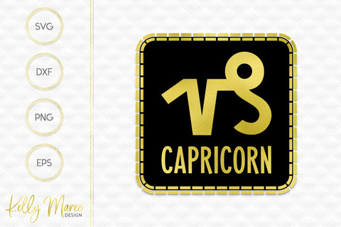 Capricorn Zodiac SVG Cut File Kelly Maree Design 