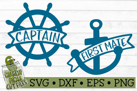 Captain and First Mate SVG Files SVG Crunchy Pickle 