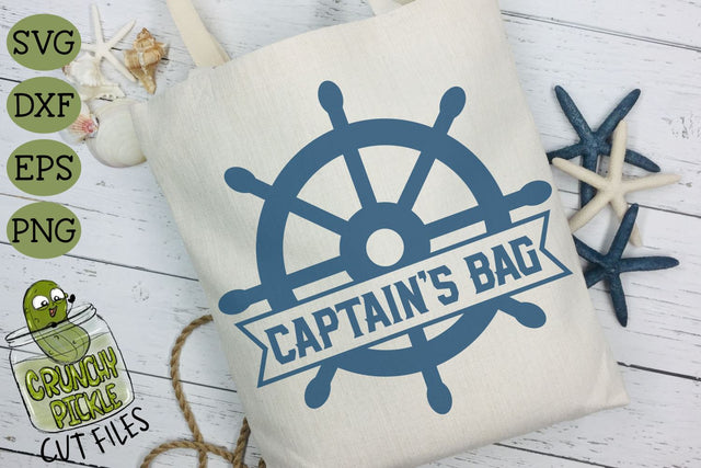 Captain's Bag Ship Wheel SVG SVG Crunchy Pickle 