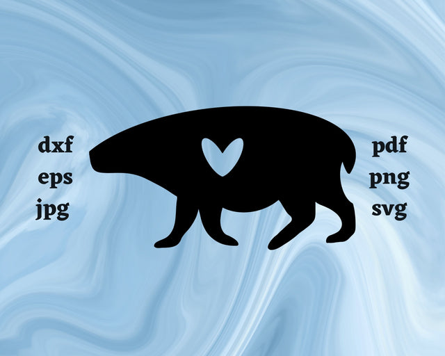 Capybara Heart SVG Cut File SVG Northern Light SVG 
