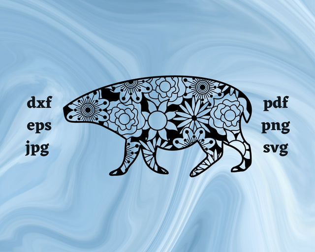 Capybara Mandala SVG Cut File SVG Northern Light SVG 