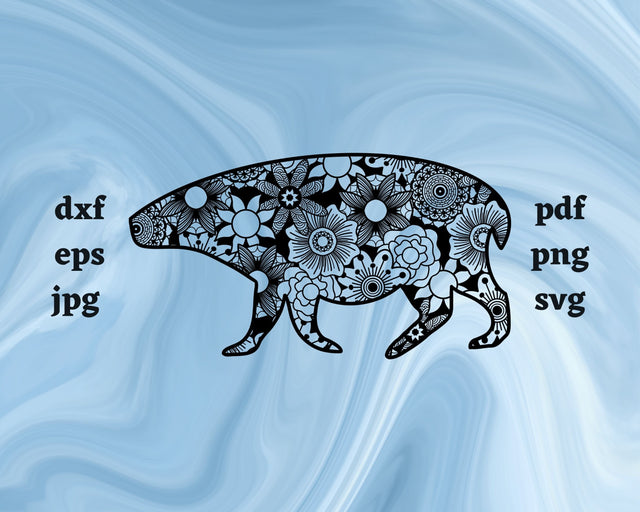 Capybara Mandala SVG Cut File SVG Northern Light SVG 