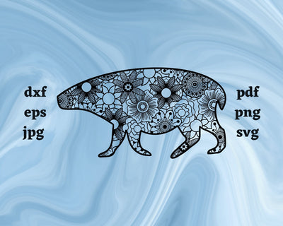 Capybara Mandala SVG Cut File SVG Northern Light SVG 