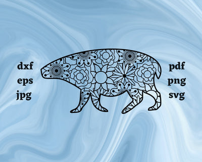 Capybara Mandala SVG Cut File SVG Northern Light SVG 