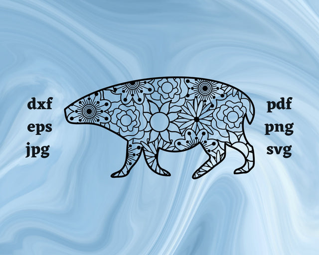 Capybara Mandala SVG Cut File SVG Northern Light SVG 