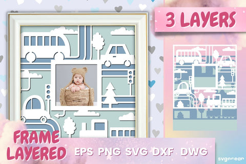 Car Baby Photo Frame SVG | Papercut baby | Shadowbox SVG SvgOcean 
