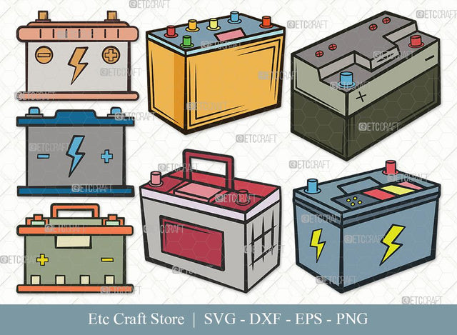 Car Battery Clipart SVG Cut File | Car Battery SVG | Car Mechanic Svg | Battery Svg | Car Battery Bundle SVG ETC Craft 