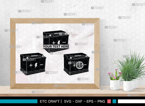 Car Battery Monogram, Car Battery Silhouette, Car Battery SVG, Battery Svg, Car Mechanic Svg, Car Battery Icon Svg, Charger Battery Svg, SB00472 SVG ETC Craft 