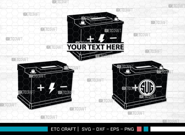 Car Battery Monogram, Car Battery Silhouette, Car Battery SVG, Battery Svg, Car Mechanic Svg, Car Battery Icon Svg, Charger Battery Svg, SB00472 SVG ETC Craft 
