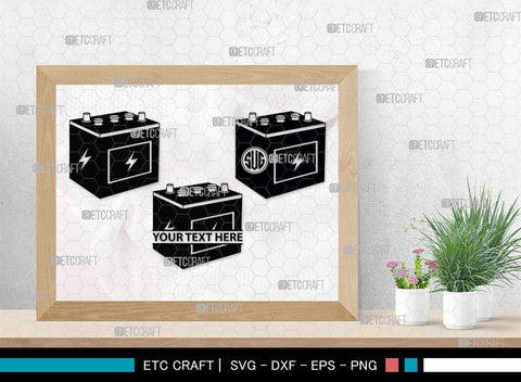 Car Battery Monogram, Car Battery Silhouette, Car Battery SVG, Battery Svg, Car Mechanic Svg, Car Battery Icon Svg, Charger Battery Svg, SB00472 SVG ETC Craft 