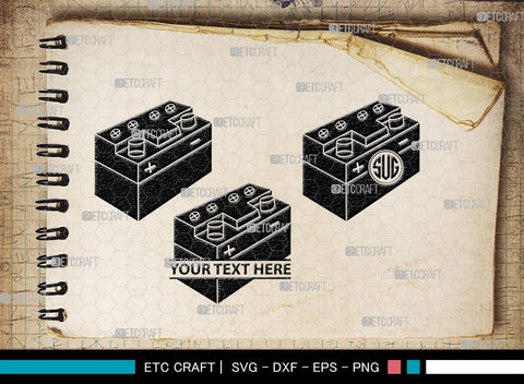 Car Battery Monogram, Car Battery Silhouette, Car Battery SVG, Battery Svg, Car Mechanic Svg, Car Battery Icon Svg, Charger Battery Svg, SB00472 SVG ETC Craft 