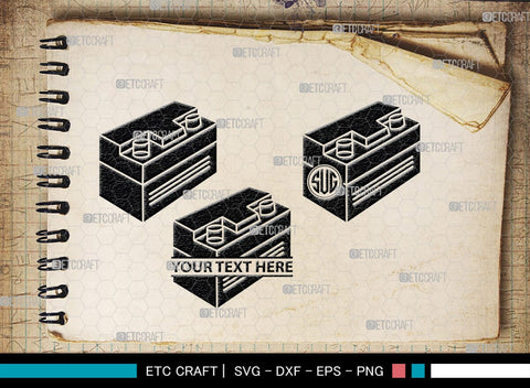 Car Battery Monogram, Car Battery Silhouette, Car Battery SVG, Battery Svg, Car Mechanic Svg, Car Battery Icon Svg, Charger Battery Svg, SB00472 SVG ETC Craft 