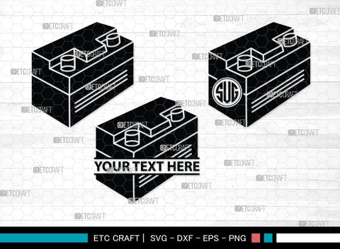 Car Battery Monogram, Car Battery Silhouette, Car Battery SVG, Battery Svg, Car Mechanic Svg, Car Battery Icon Svg, Charger Battery Svg, SB00472 SVG ETC Craft 