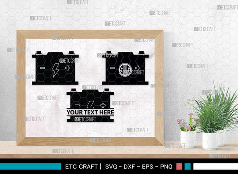 Car Battery Monogram, Car Battery Silhouette, Car Battery SVG, Battery Svg, Car Mechanic Svg, Car Battery Icon Svg, Charger Battery Svg, SB00472 SVG ETC Craft 