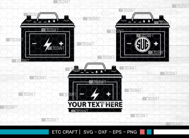 Car Battery Monogram, Car Battery Silhouette, Car Battery SVG, Battery Svg, Car Mechanic Svg, Car Battery Icon Svg, Charger Battery Svg, SB00472 SVG ETC Craft 