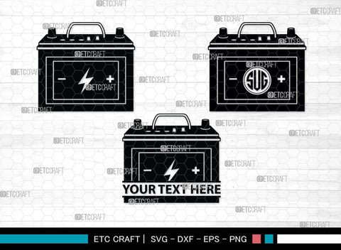 Car Battery Monogram, Car Battery Silhouette, Car Battery SVG, Battery Svg, Car Mechanic Svg, Car Battery Icon Svg, Charger Battery Svg, SB00472 SVG ETC Craft 