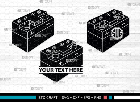Car Battery Monogram, Car Battery Silhouette, Car Battery SVG, Battery Svg, Car Mechanic Svg, Car Battery Icon Svg, Charger Battery Svg, SB00472 SVG ETC Craft 