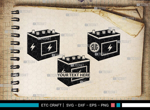 Car Battery Monogram, Car Battery Silhouette, Car Battery SVG, Battery Svg, Car Mechanic Svg, Car Battery Icon Svg, Charger Battery Svg, SB00472 SVG ETC Craft 